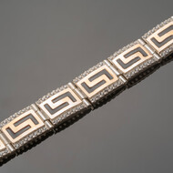 Срібний чоловічий браслет з золотими вставками арт. 380/1